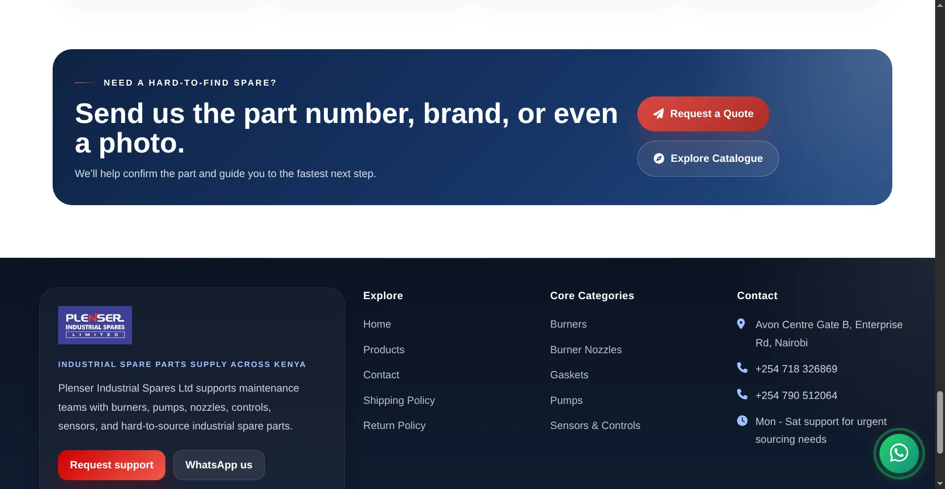 Plenser Industrial Spares Ecommerce Website gallery image 1